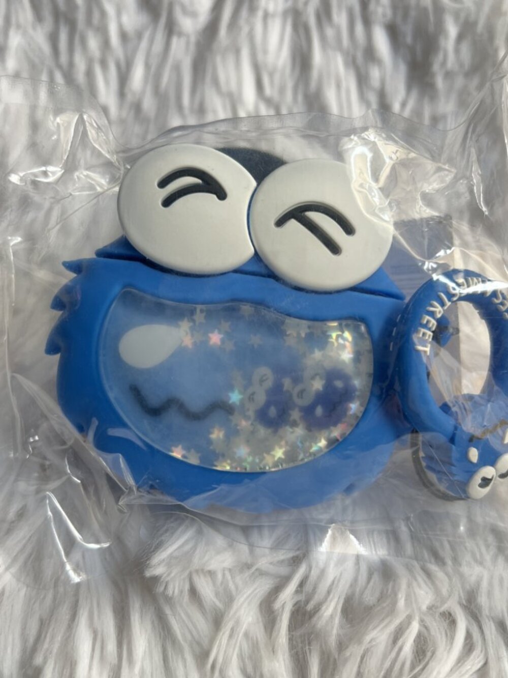 Cookie Monster Sesame Street Glitter Shaker Floating Apple Airpod Gen. 1/2 Case